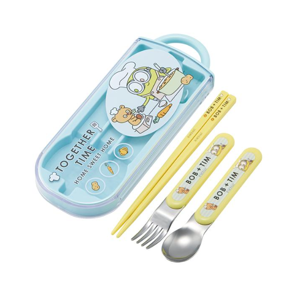 Skater 斯凯达 不锈钢叉勺筷子3件套带盒套装 蓝色小黄人 1套/Skater Utensils 3pcs Set Minions