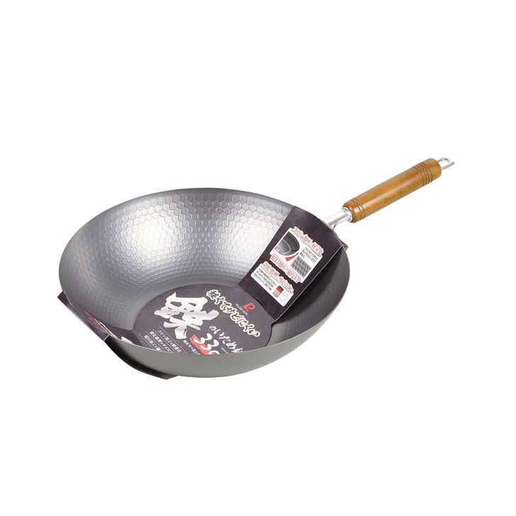 PEARL LIFE Lightweight & Rust-resistant Iron Stir-Fry Pan 33cm