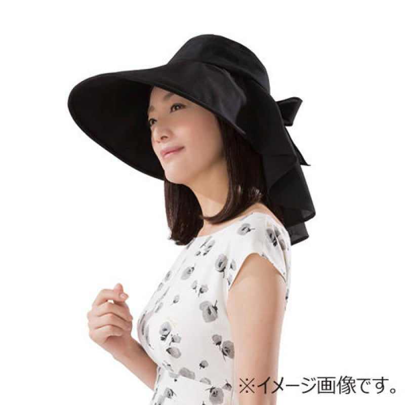 SUN-FAMILY - UV CUT COOL Foldable UV Resistant Foldable Hat (Black) (4571414679817)