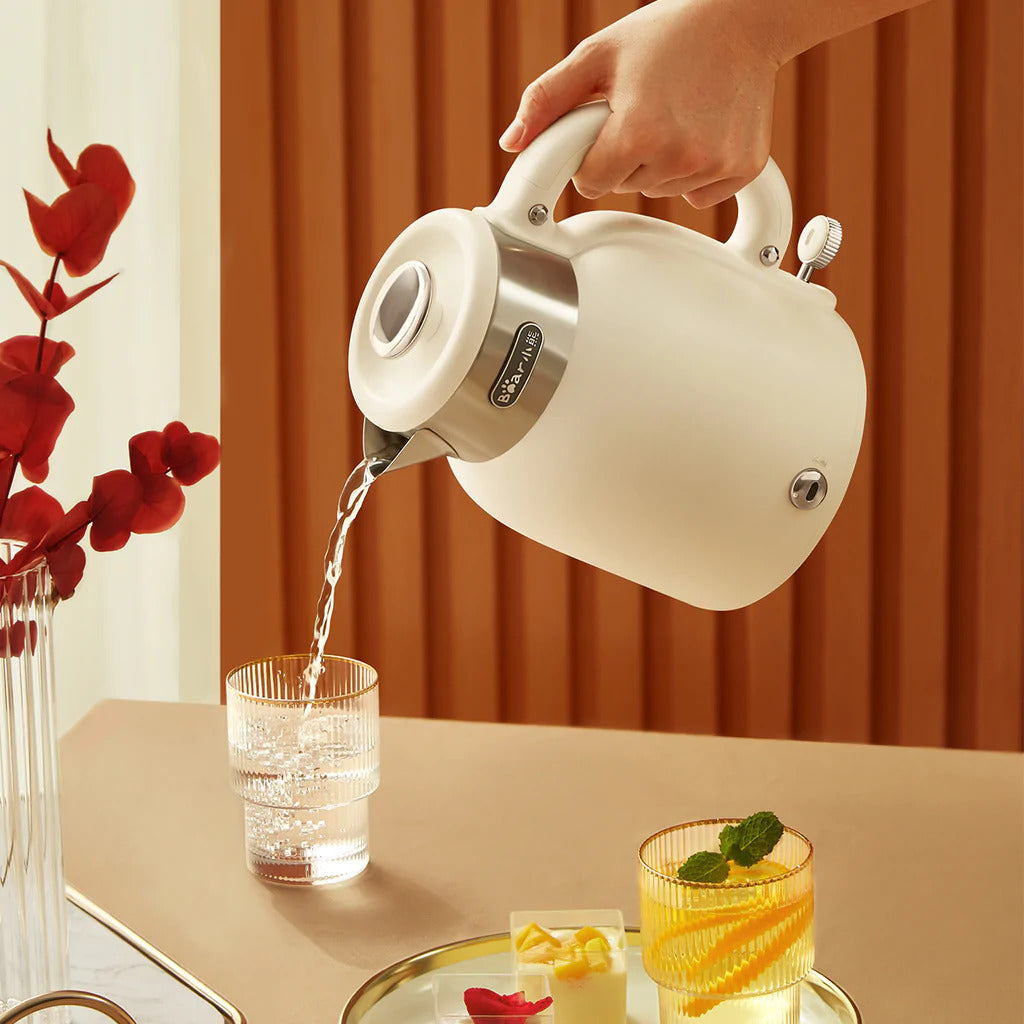 Bear Electric Tea Kettle 1.5L in White