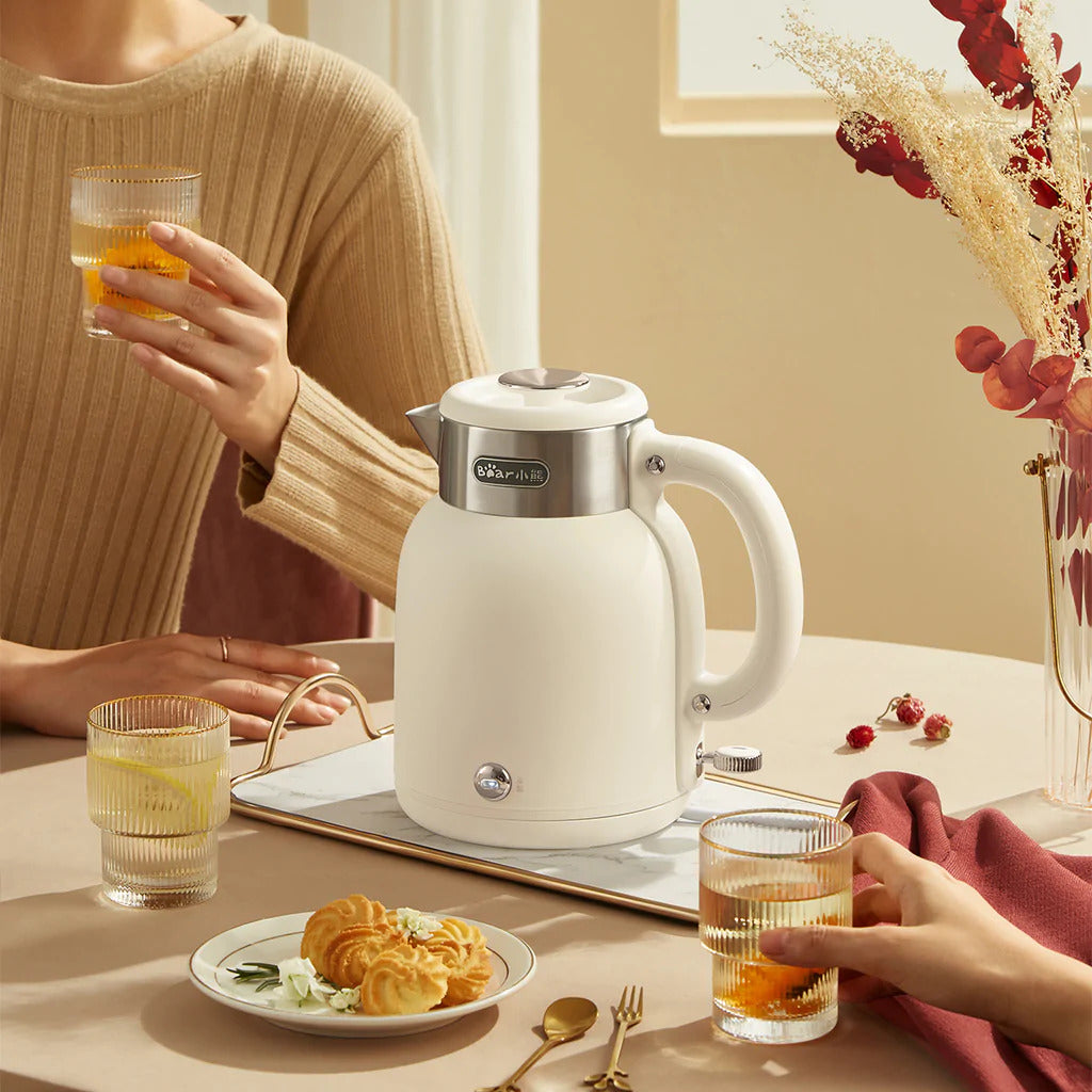 Bear Electric Tea Kettle 1.5L in White