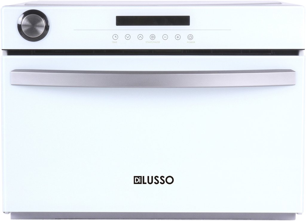 DiLUSSO Free standing Steam Oven - WHITE/BLACK GLASS