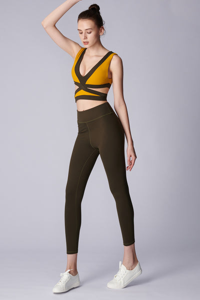 MTM-|-ROTATING-HOURGLASS-Tank-Sport Bra -Mustard-Yellow/Dark-Green