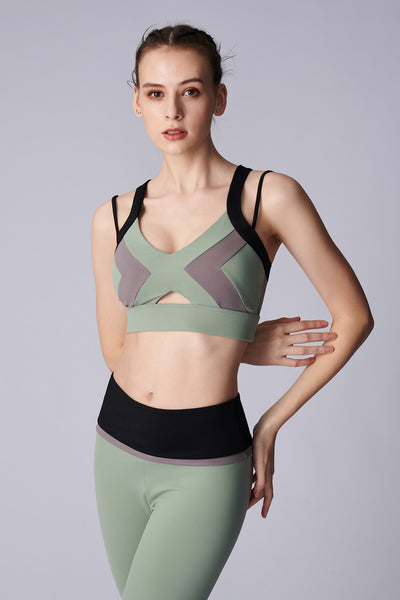 MTM-|-GLASSWING-BUTTERFLY-Tank-Sport Bra-Green/Beige