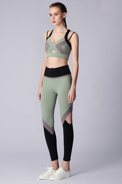 MTM-|-GLASSWING-BUTTERFLY-Tank-Sport Bra-Green/Beige