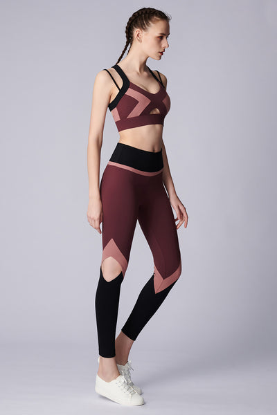 MTM-|-GLASSWING-BUTTERFLY-Tank-Sport Bra-Burgundy/Pink