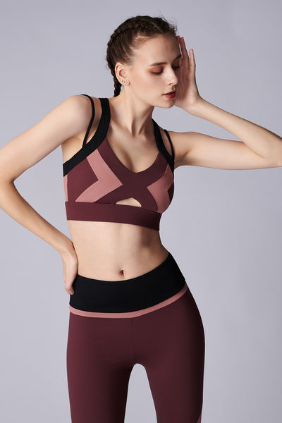 MTM-|-GLASSWING-BUTTERFLY-Tank-Sport Bra-Burgundy/Pink