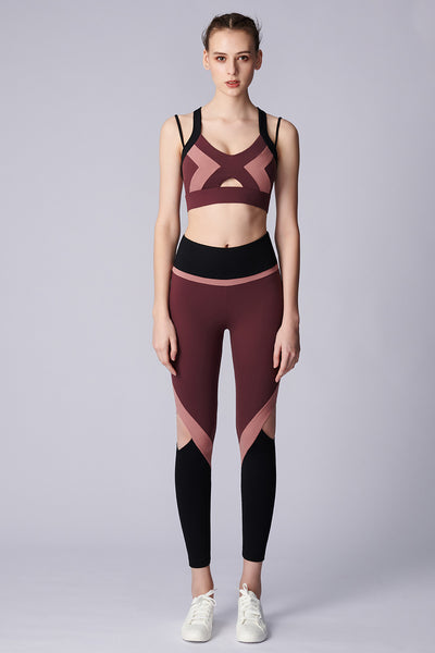 MTM-|-GLASSWING-BUTTERFLY-Tank-Sport Bra-Burgundy/Pink