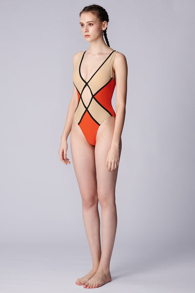 MTM-|-UNDER-THE-BURANO-SUN-One-Piece-Orange/Beige