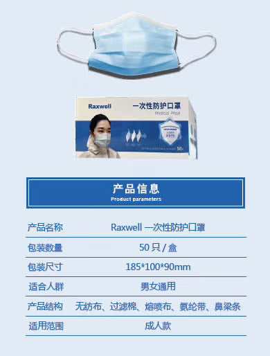 Raxwell High Quality Medical Mask (50 Pcs)