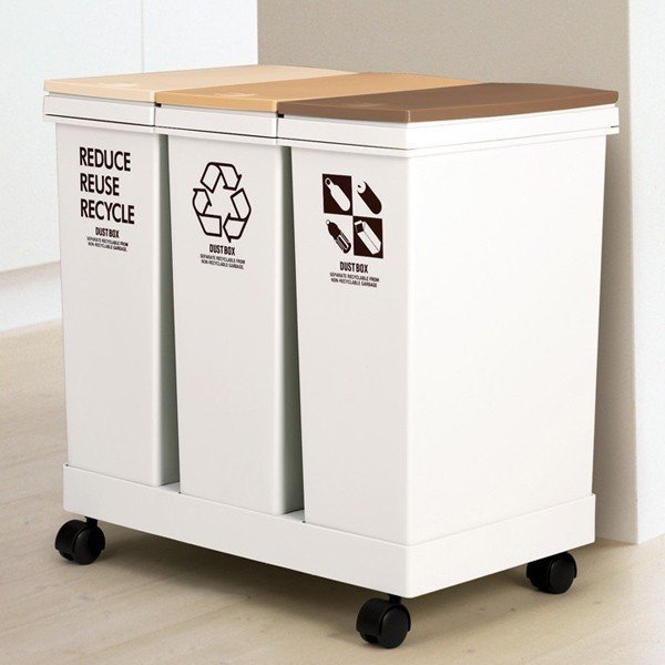 ASVEL One-push Trio Rubbish Bin 60L (20Lx3)